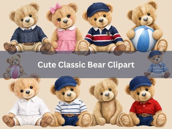 Download Classic Preppy Teddy Bear Clipart - Teddy bear Collection