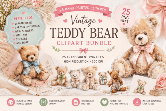 Download Vintage Teddy Bear Clipart - Teddy bear Collection