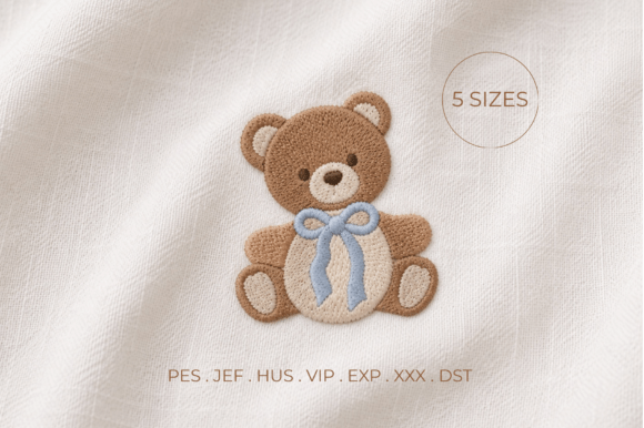 Download Cute Teddy Bear Embroidery Design | 5 Si - Teddy bear Collection