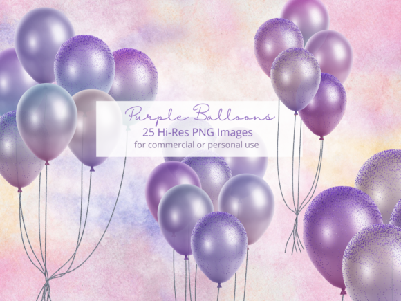 Download Purple Balloons Clipart - Premium Bundle