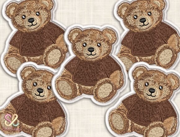Download Cute Teddy Bear Embroidery Patch Design - Teddy bear Collection