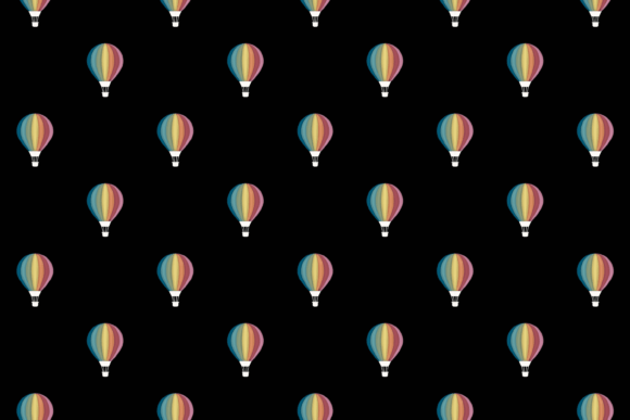 Download Hot Air Balloon Black Seamless Pattern - Premium Resources