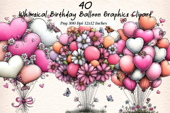 Download Whimsical Birthday Balloon Graphics Clip - Balloon graphics Collection